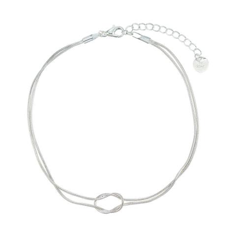 Metal Knot Double Chain Anklet