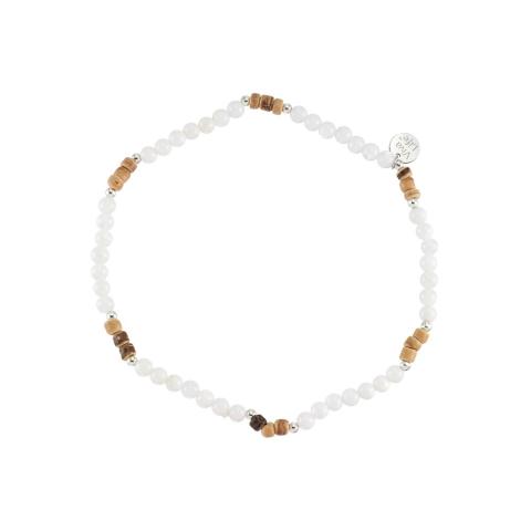 Mother of Pearl & Coco Bead Stretch Anklet