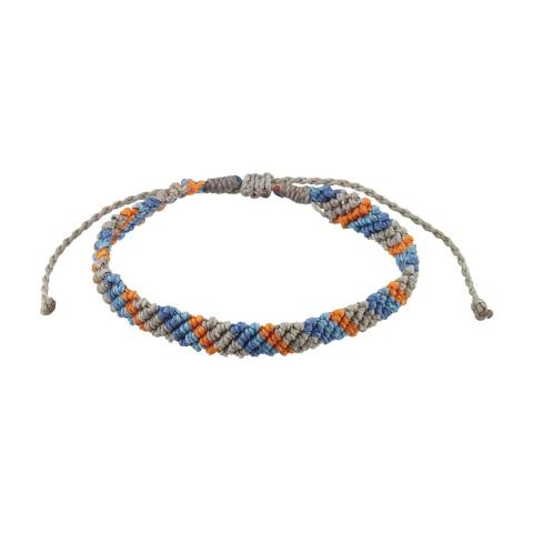 Diagonal Stripe Wax Cord Bracelet