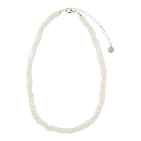 White Fimo Chip Necklace