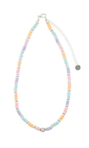 Striped Fimo & Miracle Bead Necklace