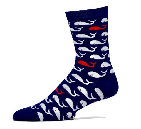 Whale Pattern Socks Adult 10-13