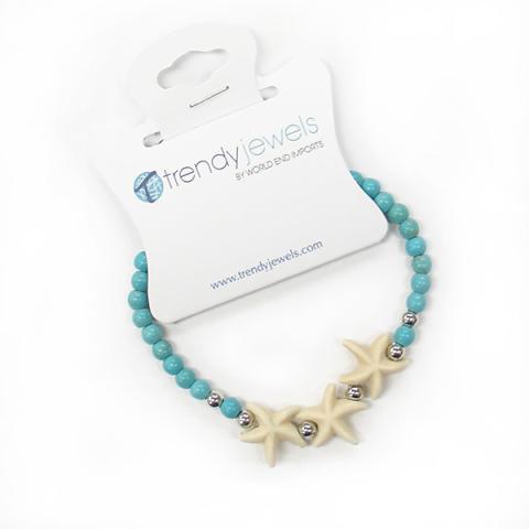 206252 Howlite Triple Starfish Bracelet