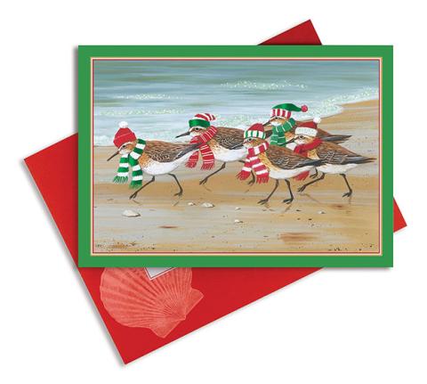 Embellished Christmas Cards - Sandpipers