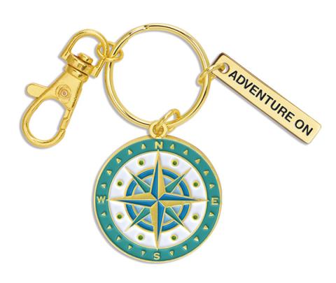 Enamel Key Chain - Compass Rose