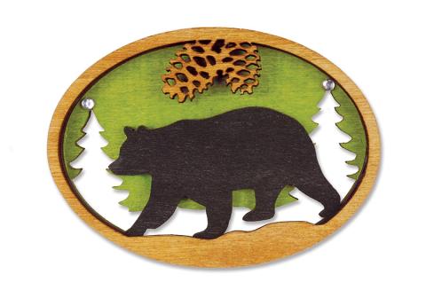 Laser Cut Wood Magnet - Bear