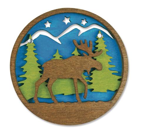 Laser Cut Wood Magnet - Moose