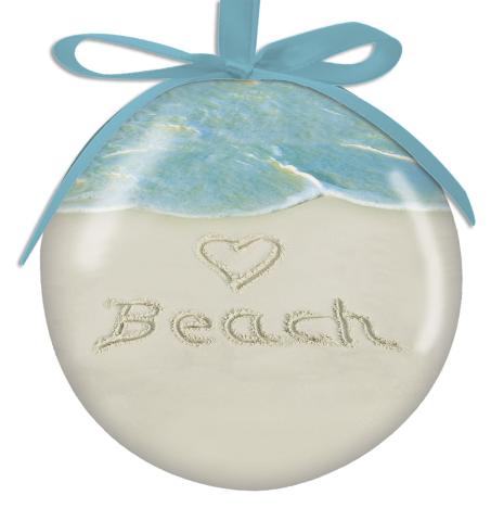 Ball Ornament - Heart Beach
