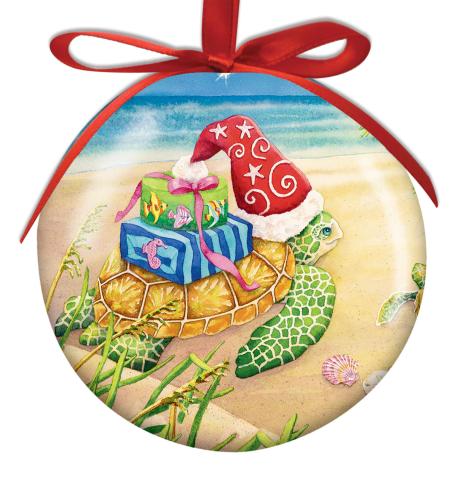 Ball Ornament - Sea Turtle Christmas