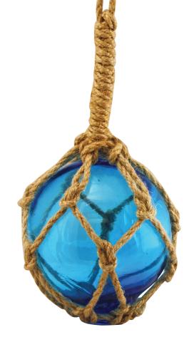 Glass Ornament - Float w/Rope Assorted Colours