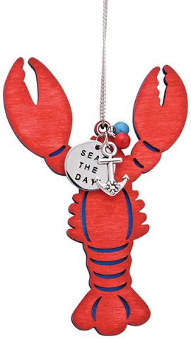 Wood & Metal Ornament - Lobster