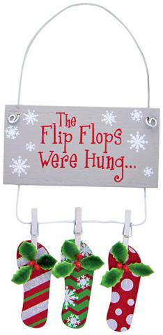Handcrafted Ornament - Flip Flops Were Hung