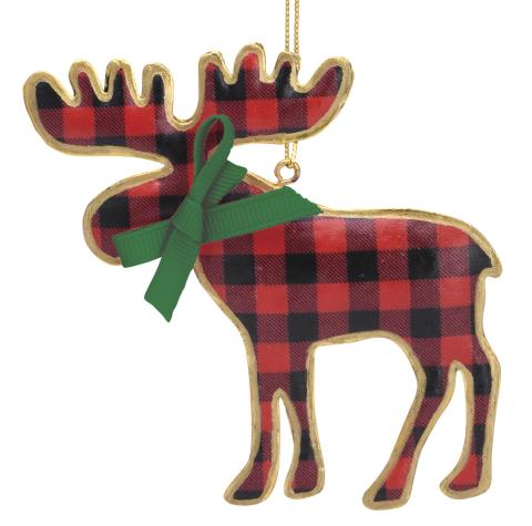 Pillowed Metal Ornament - Moose