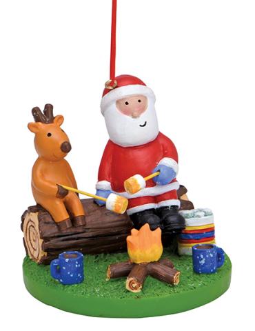 Resin ornament - Santa & Reindeer by Fire