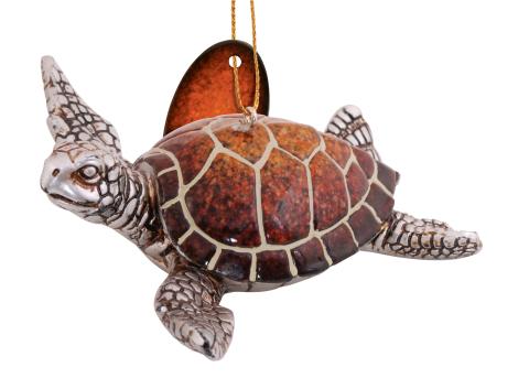 Glossy Resin Ornament - Sea turtle