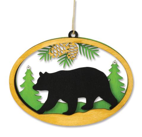 Laser Cut Wood Ornament - Bear