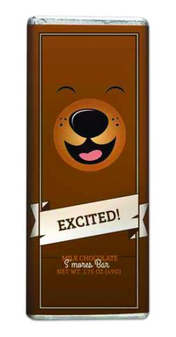 Bear Emoji Chocolate Bar - Excited