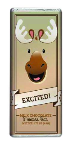 Moose Emoji Chocolate Bar - Excited