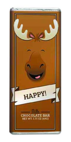 Moose Emoji Chocolate Bar - Happy
