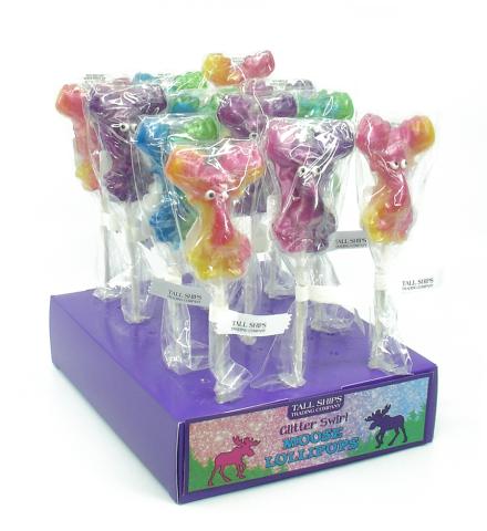 Moose Glitter Swirl Lollipop