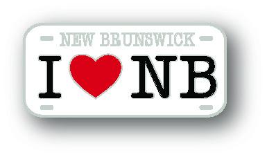 I Heart NB License Plate Lapel Pin