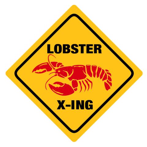 Lobster Crossing Sticker