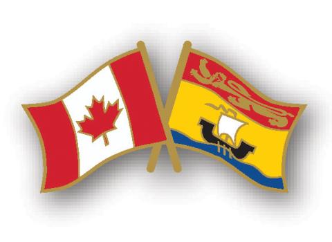 New Brunswick /Canada Crossed Flags Lapel Pin