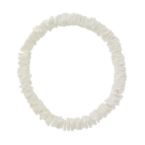 White Fimo Chip Stretch Bracelet