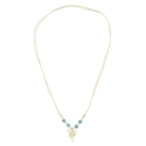 Glass Bead Sharktooth Necklace