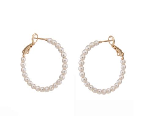 Pearl Hoop Earrings