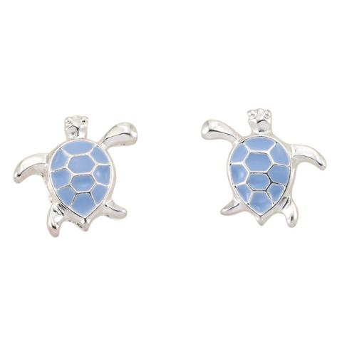 Enamel Sea Turtle Stud Earrings