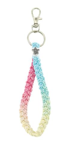 Braided Tie Dye & Sea Life Charm Keychain