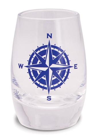 Mini Wine Shot Glass - Compass Rose