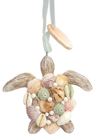 Resin ornament - sea shell turtle 