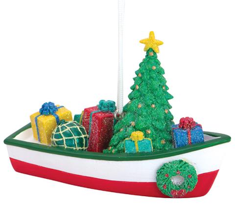Resin Ornament Tree In Dory On Beach