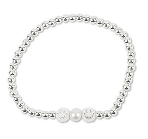 201428 Happy Face Metal Bead Bracelet