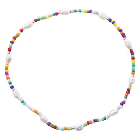 114099  Multi Seedbead Rice Pearl Anklet