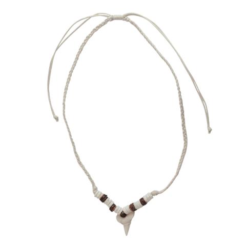 307379 Coco Clam Linen Shark Tooth Necklace