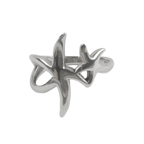 617009 Sterling Small/Large Starfish Ring