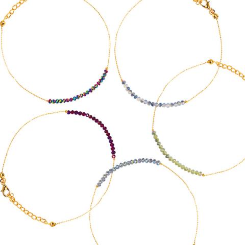 102030 Crystals Gold Chain Anklet