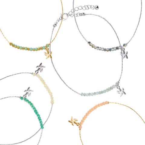 102037 Chain Crystal Starfish Anklet