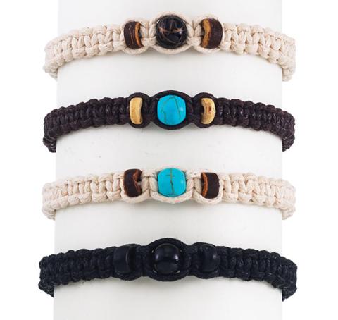 221193 Macrame Howlite Bead Bracelet