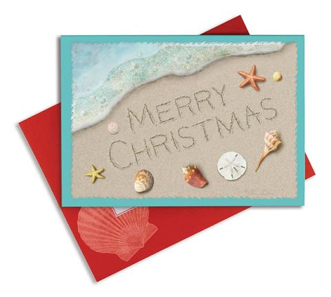 Embellished Christmas Cards - Christmas Beach