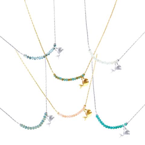 302208 Chain Crystal Whale Necklace