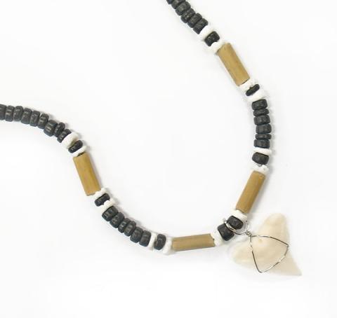 303238 Black Coco Bamboo Shark Tooth Necklace