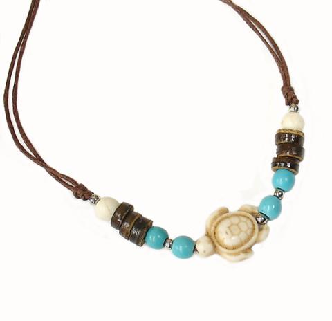 306182 Howlite Coco Turtle Necklace