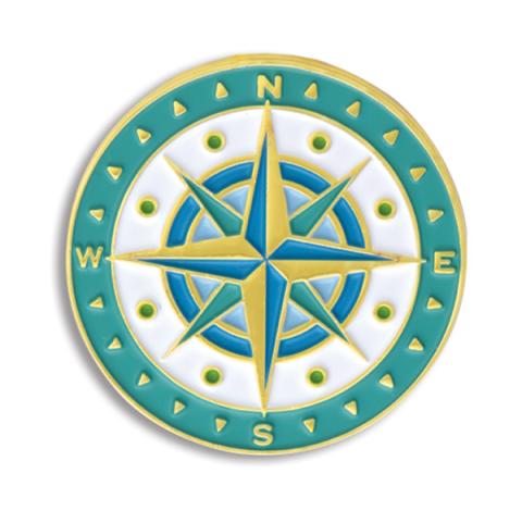 Soft Enamel Lapel Pin - Compass Rose