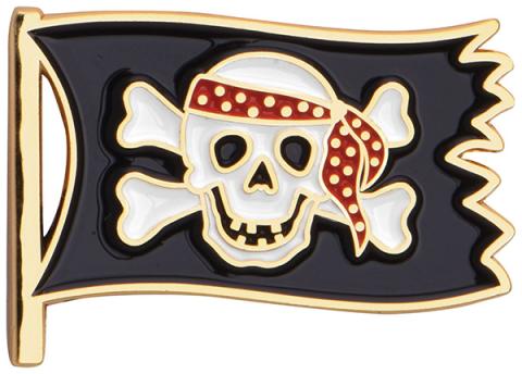 Soft Enamel Lapel Pin - Pirate Flag