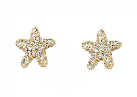 422013 Crystal Starfish Earrings