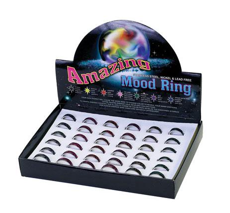 609010 Mood Glitter Rings Box of 36